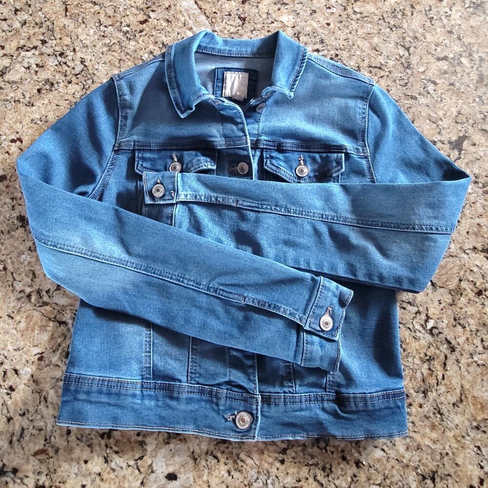 Wax Jean Y2K Denim Jean Jacket Junior Size Small Cropped Trucker Jacket EUC - Picture 5 of 12